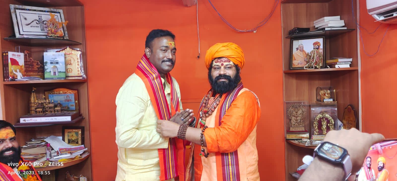 Receiving Blessings from Revered Mahant